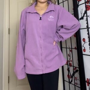 Lilac Purple Fleece Embroidered SeaWorld San Diego Zip-Up Jacket